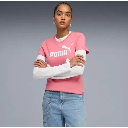 Polo Puma Deportivo Mujer Ess No. 1 Logo Tee (S) color rosado | Platanitos