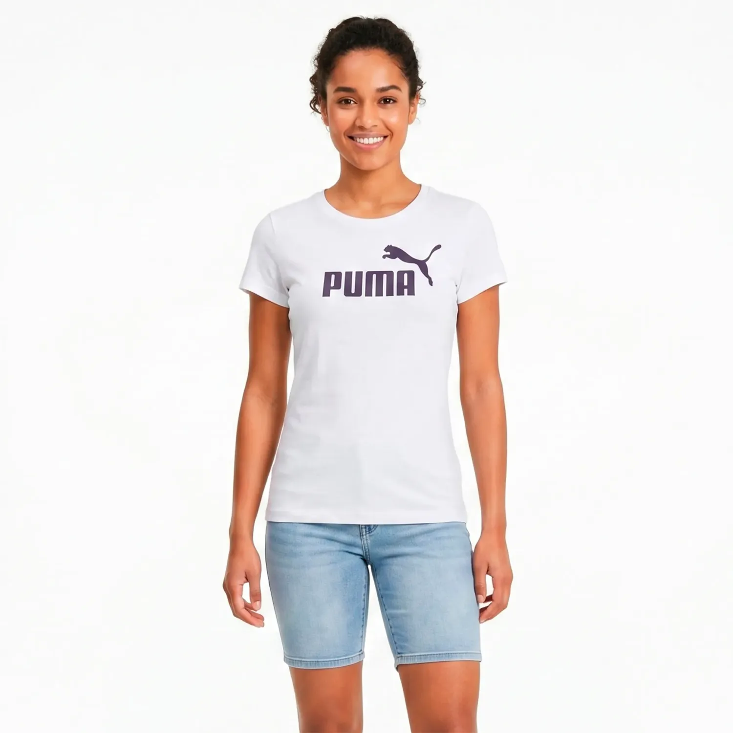 Polo Puma Deportivo Mujer Ess No. 1 Logo Tee (S) color blanco | Platanitos