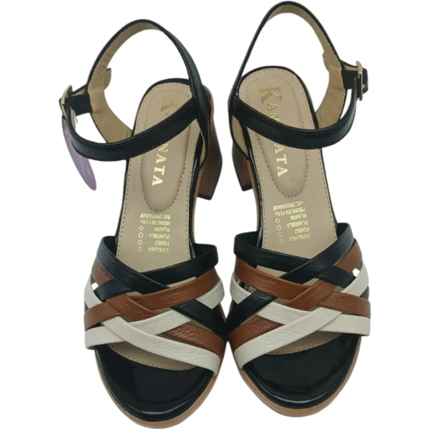KAMINATA Sandalia Kaminata Casual Mujer B011 color negro / beige | Platanitos