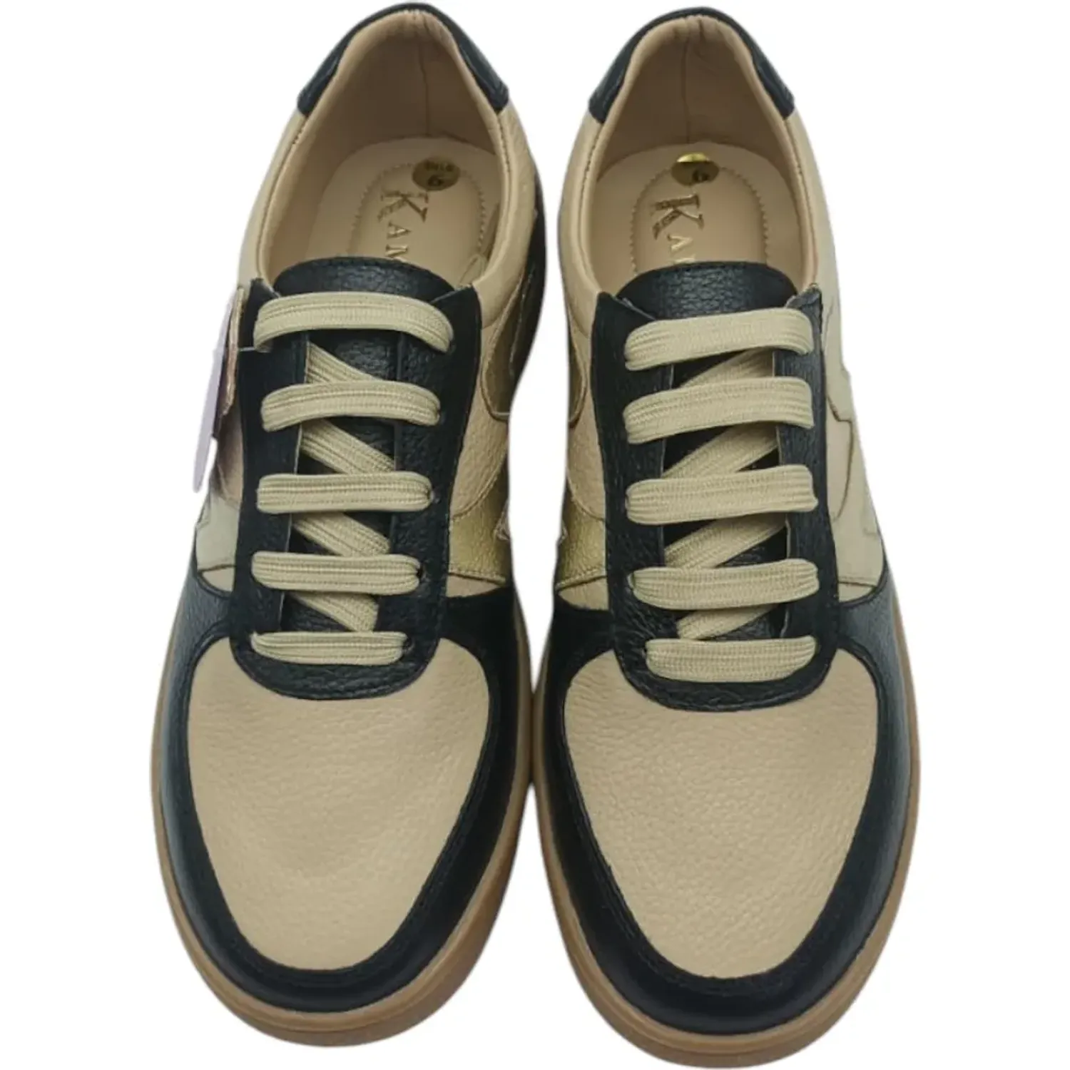 KAMINATA Zapatilla Kaminata Casual Mujer Rita color negro / dorado | Platanitos