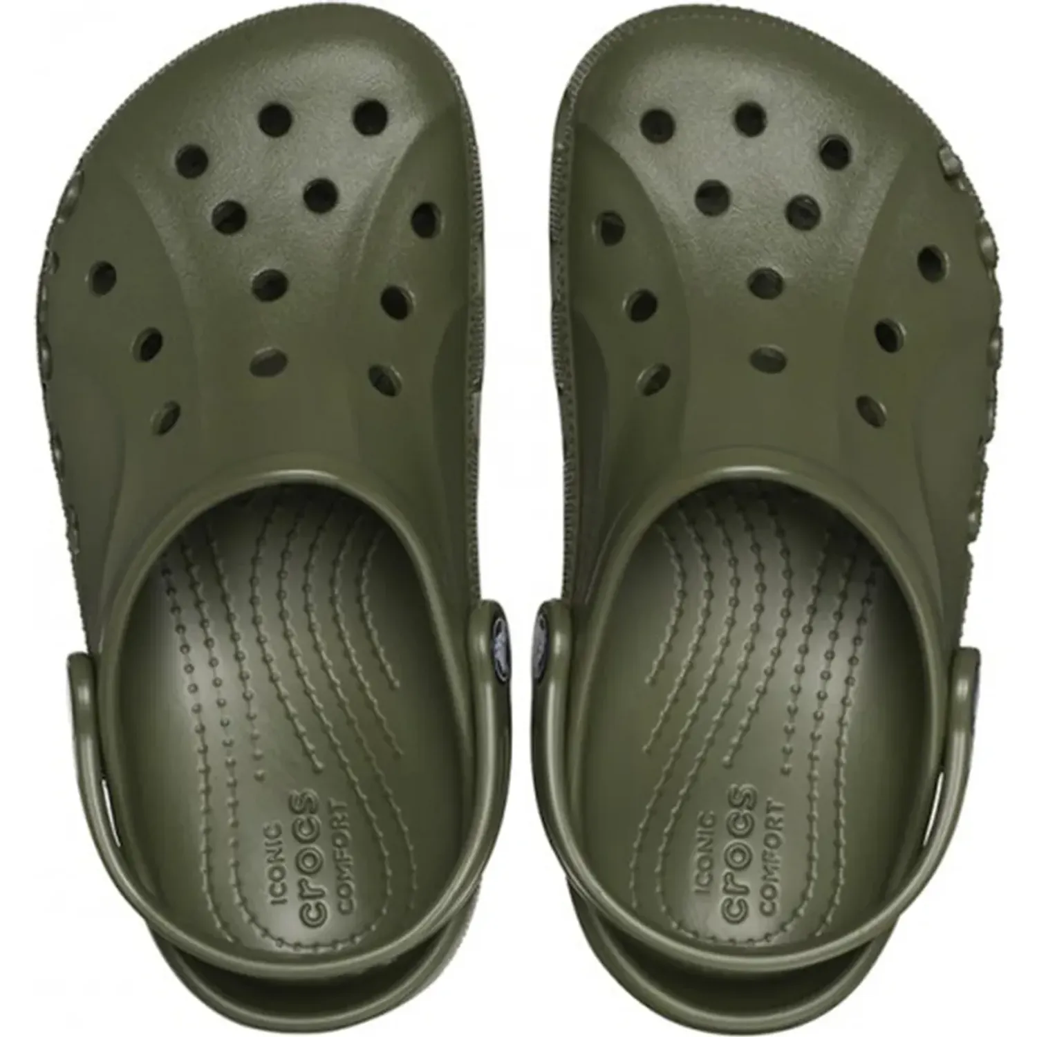 Zuecos Crocs Unisex Niños Classic Baya Clog color verde | Platanitos
