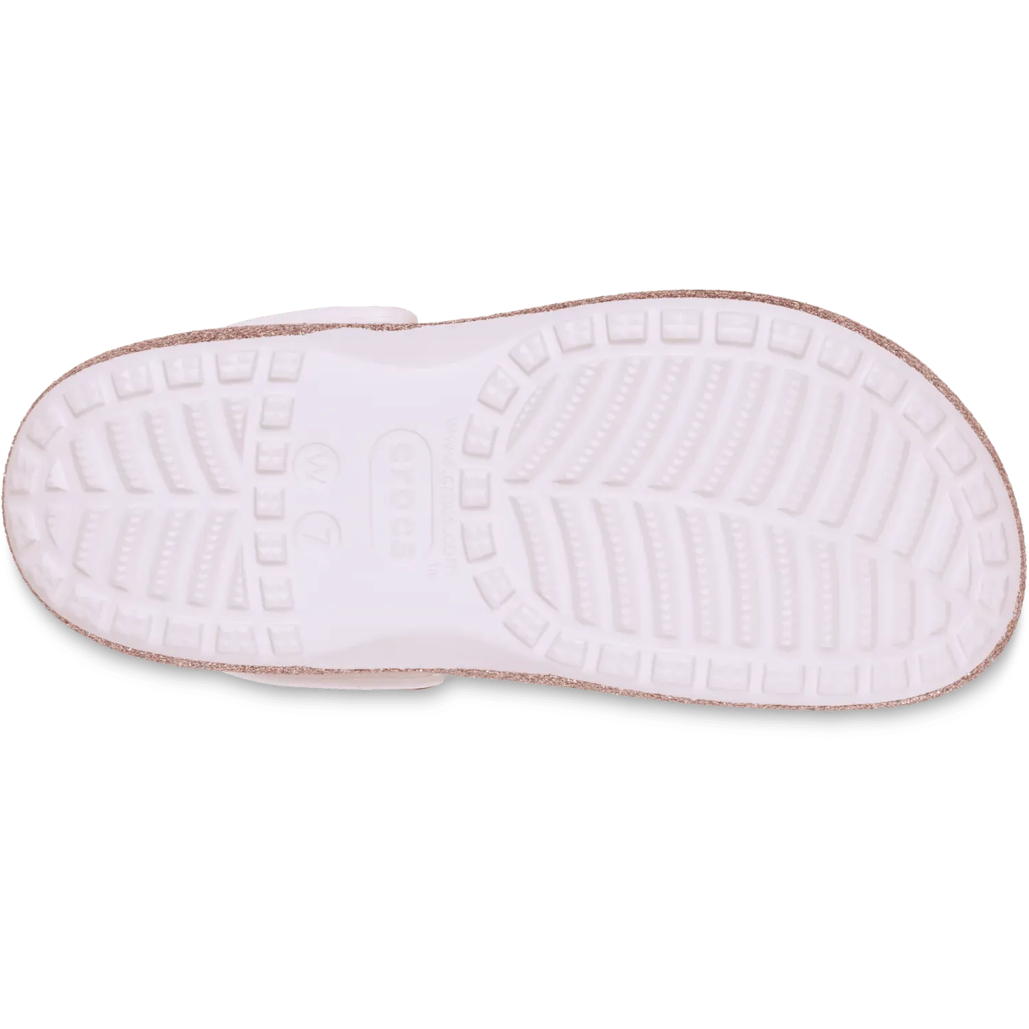Zuecos Crocs Mujer Baya Platform Glitter Clog color rosado | Platanitos