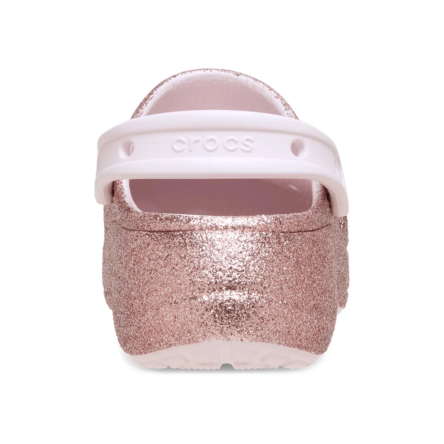 Zuecos Crocs Mujer Baya Platform Glitter Clog color rosado | Platanitos