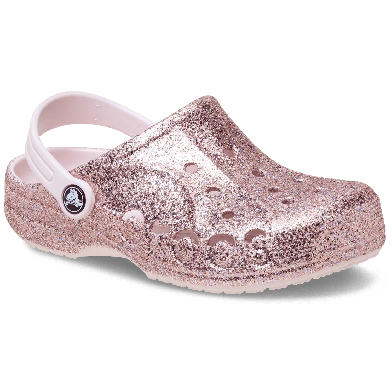 Zuecos Crocs Niña Baya Mixed Glitter Clog color rosado | Platanitos