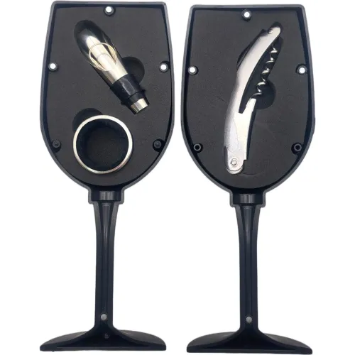 Set Ichimatsu De Abridor De Vino Por 3 Piezas Diseño Copa color negro | Platanitos