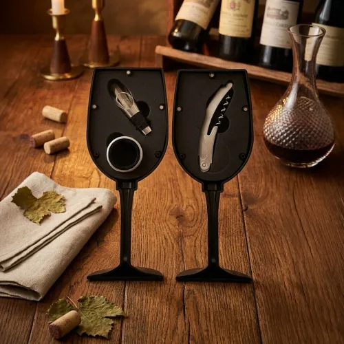 ICHIMATSU Set De Abridor De Vino Por 3 Piezas Diseño Copa