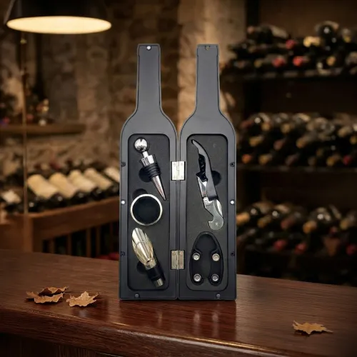 ICHIMATSU Set De Abridor De Vino Por 5 Piezas Diseño Botella