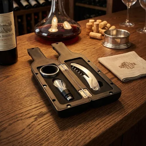 ICHIMATSU Set De Abridor De Vino Por 3 Piezas Diseño Botella