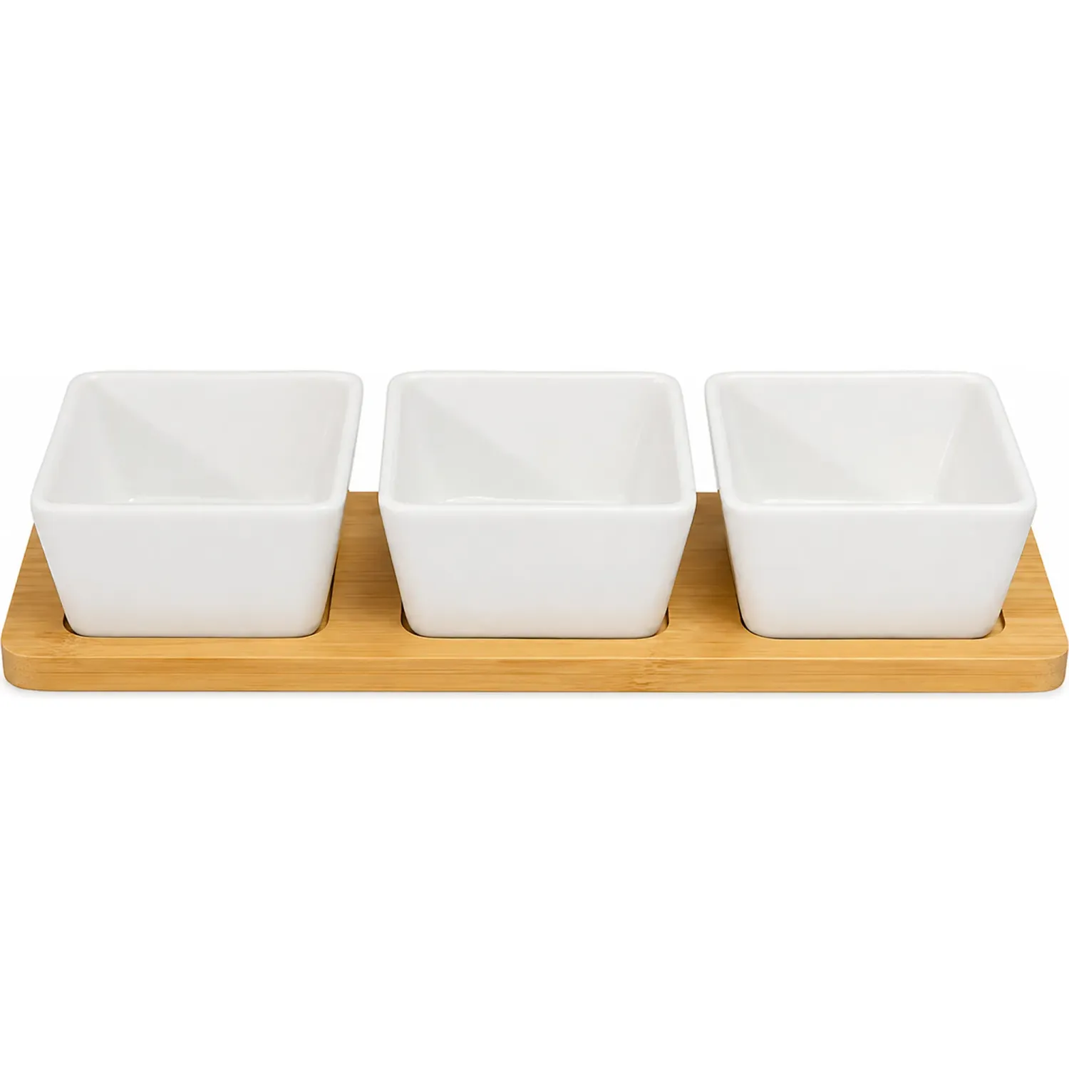 Juego Ichimatsu De Bolos Cuadrados Por 3 Piezas Con Base De Madera Color Blanco color blanco | Platanitos