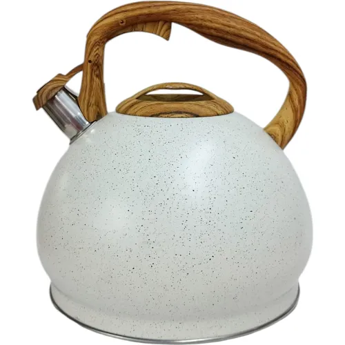 Tetera Ichimatsu Blanca De 5 Litros Con Asa Estilo Madera color blanco | Platanitos