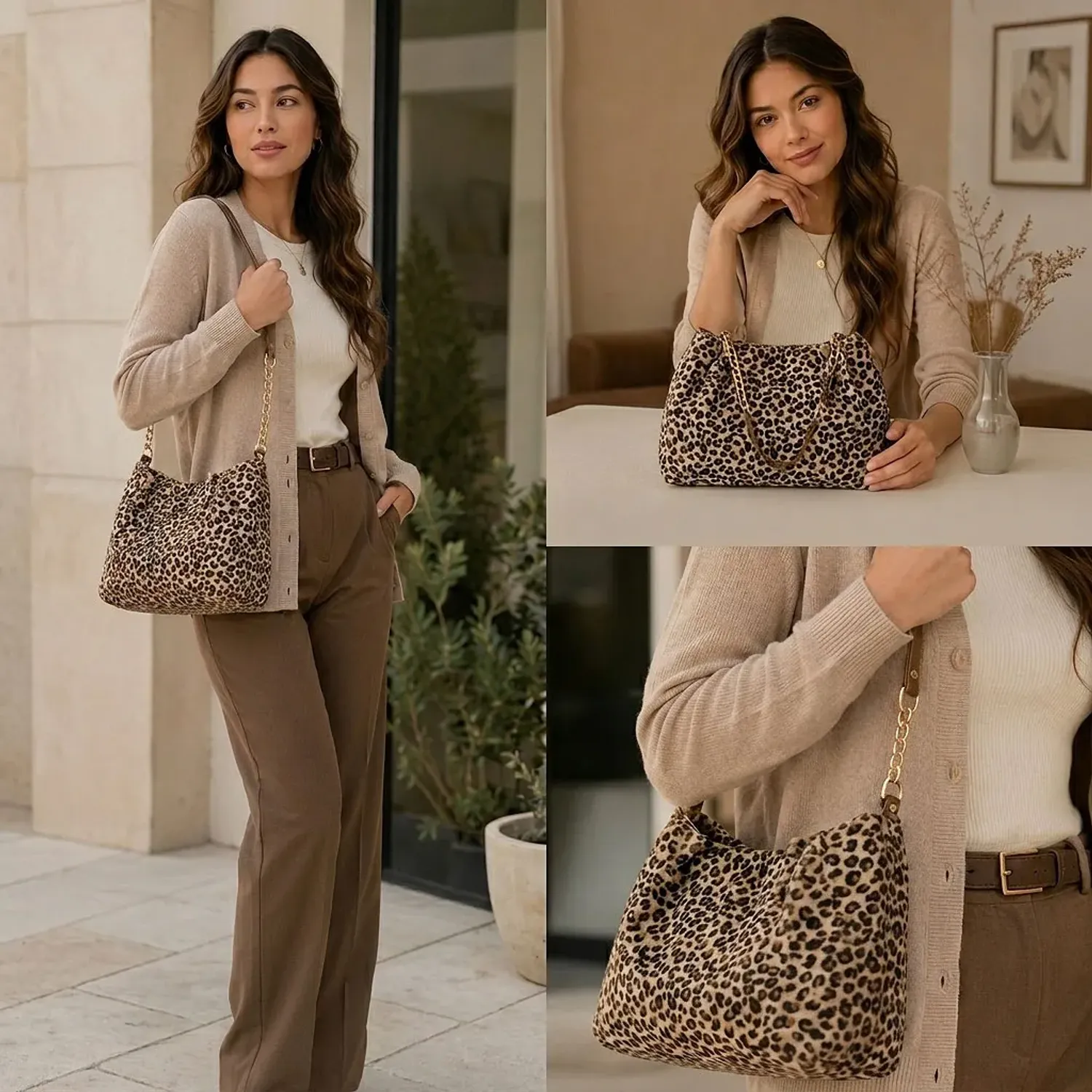 LIMONI Cartera Limoni Casual Africa color leopardo | Platanitos