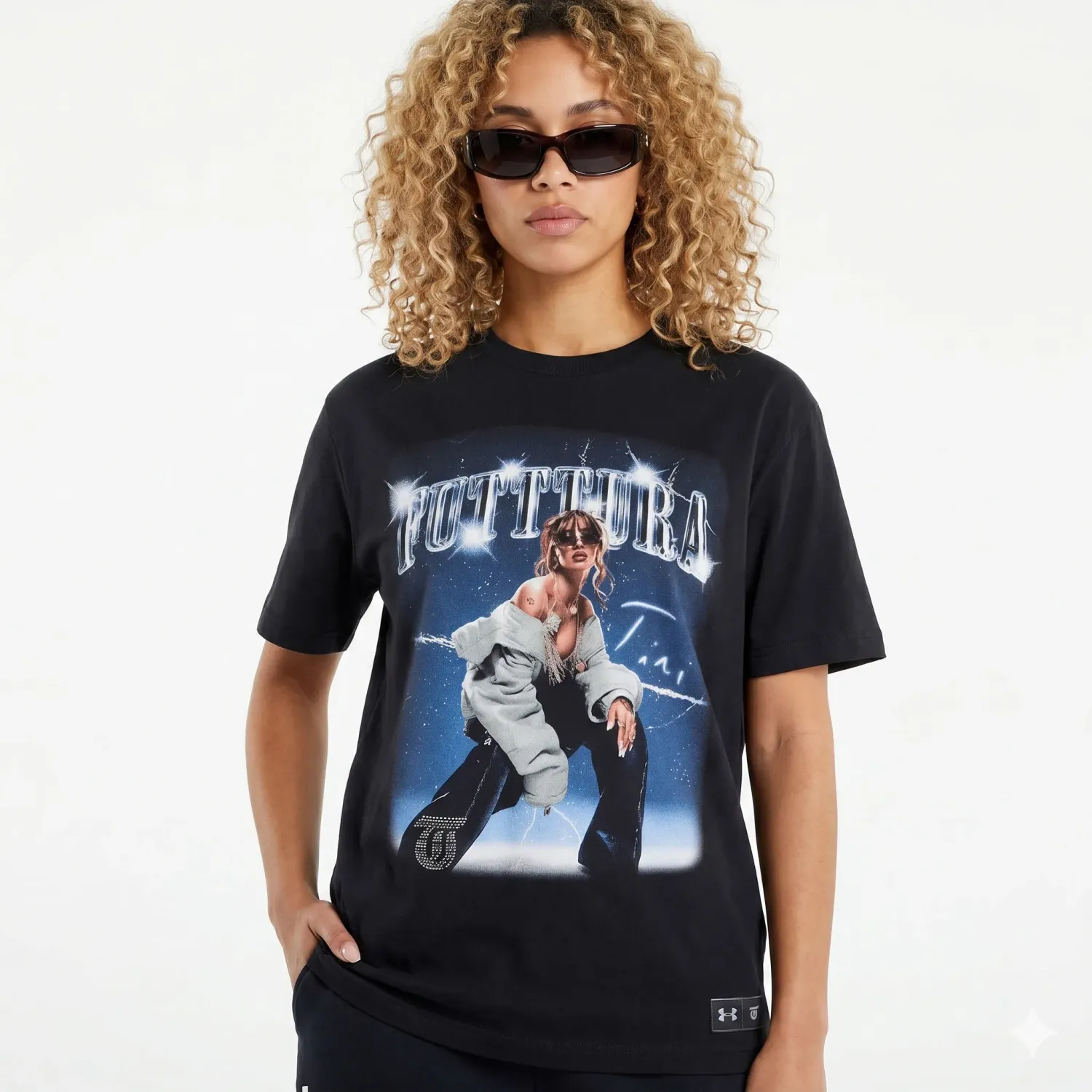 Under Armour Polo Under Armour Tini Mujer Bfos Logo Tee Ss Futttura color negro | Platanitos