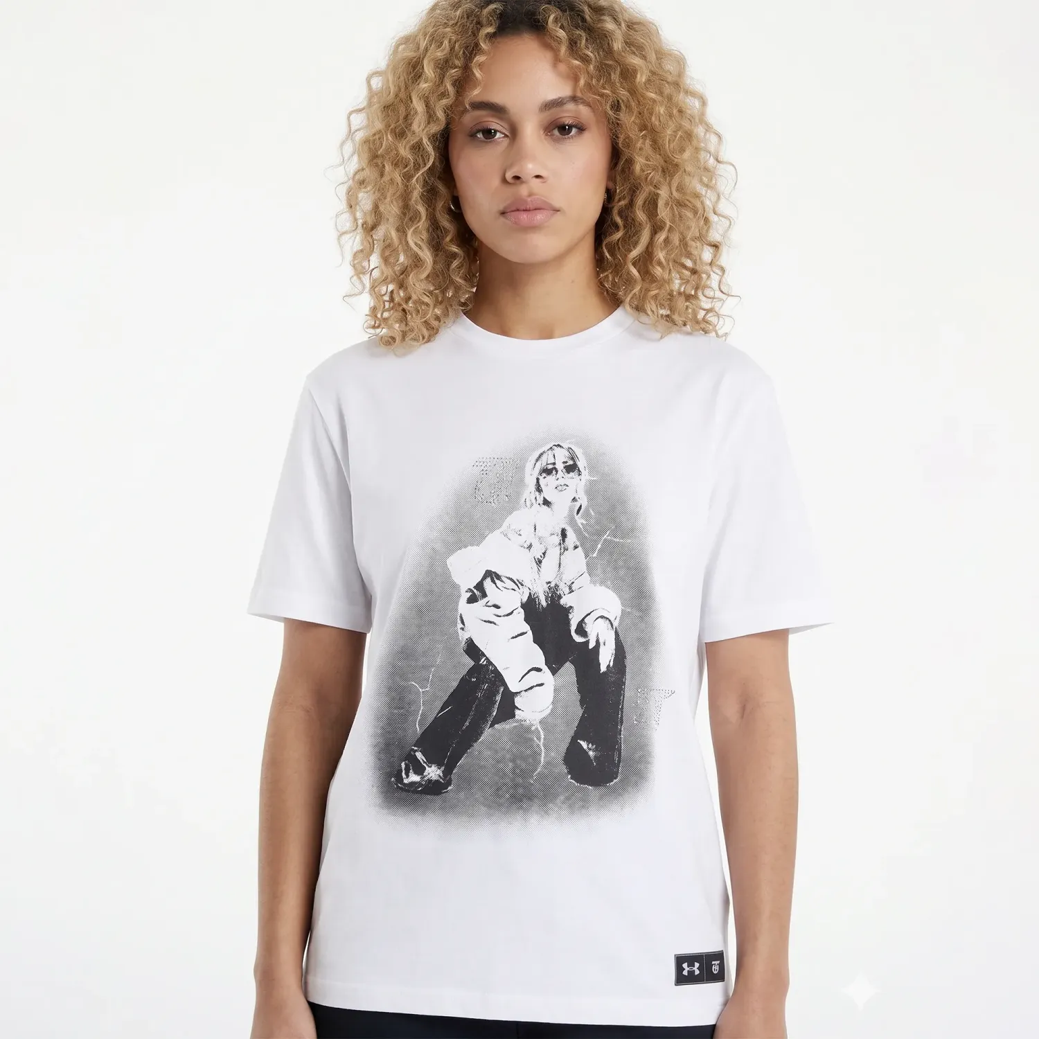 Polo Under Armour Tini Mujer Bfos Logo Tee Ss Futttura color blanco | Platanitos