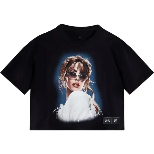 Hombre Mujer Under Armour Negro Polo Unisex W Live Crop Ss Tini Futttura