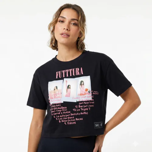 Polo Under Armour Unisex W Live Crop Ss Tini Cupido color negro | Platanitos