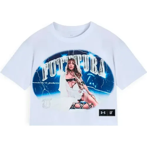 Hombre Mujer Under Armour Blanco Polo Unisex W Live Crop Ss Tini Futttura
