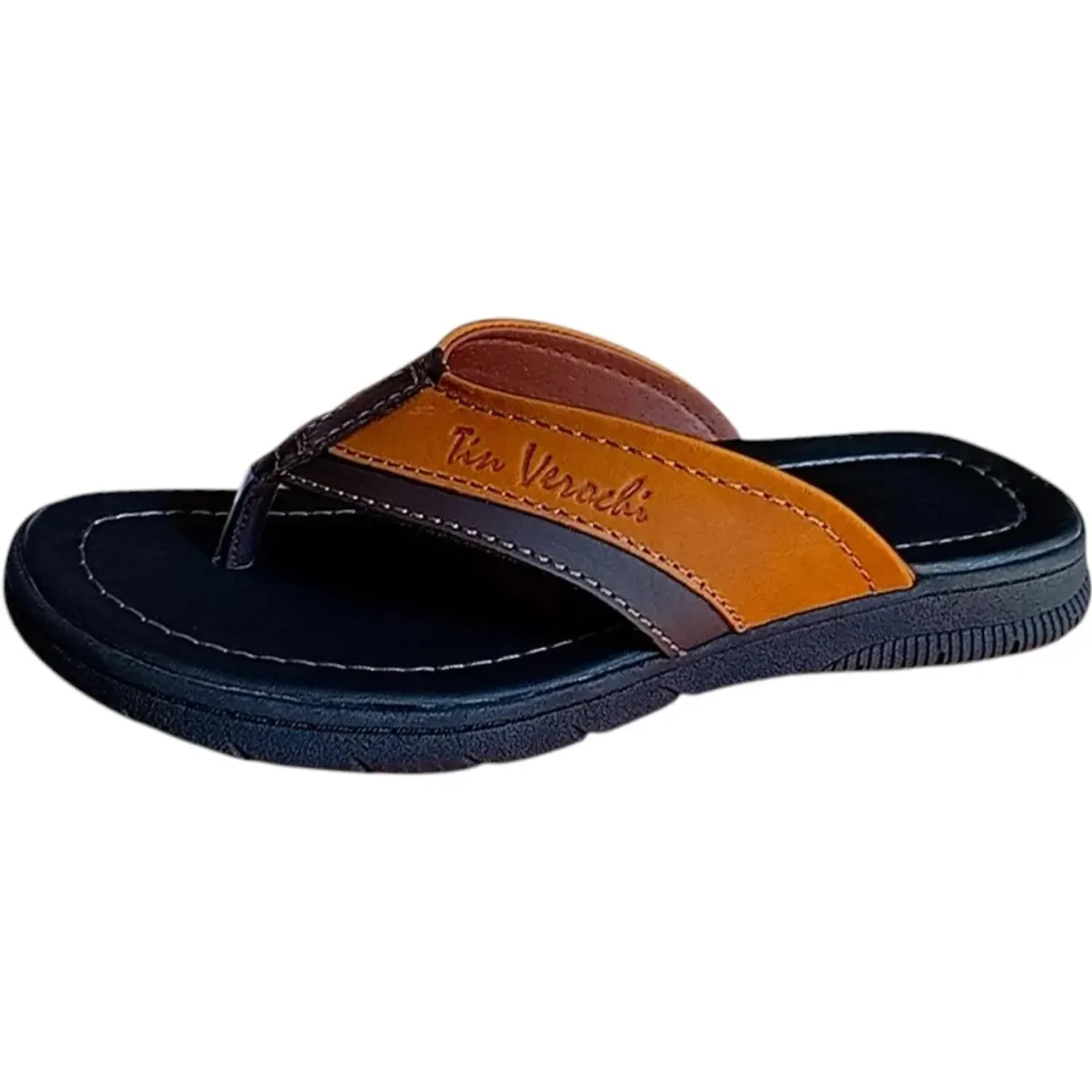 Sandalia Time Verochy  Cuero Hombre  Tv30 color negro | Platanitos