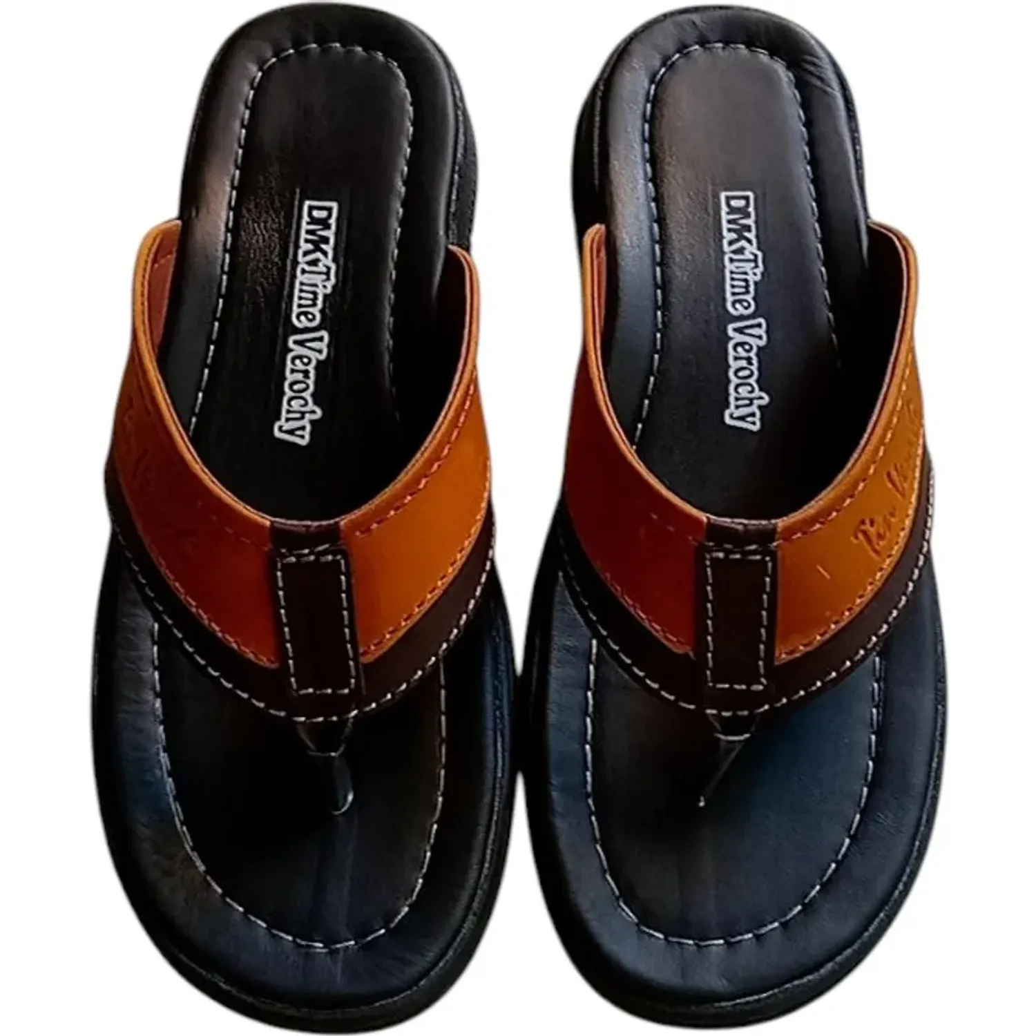 Sandalia Time Verochy  Cuero Hombre  Tv30 color negro | Platanitos