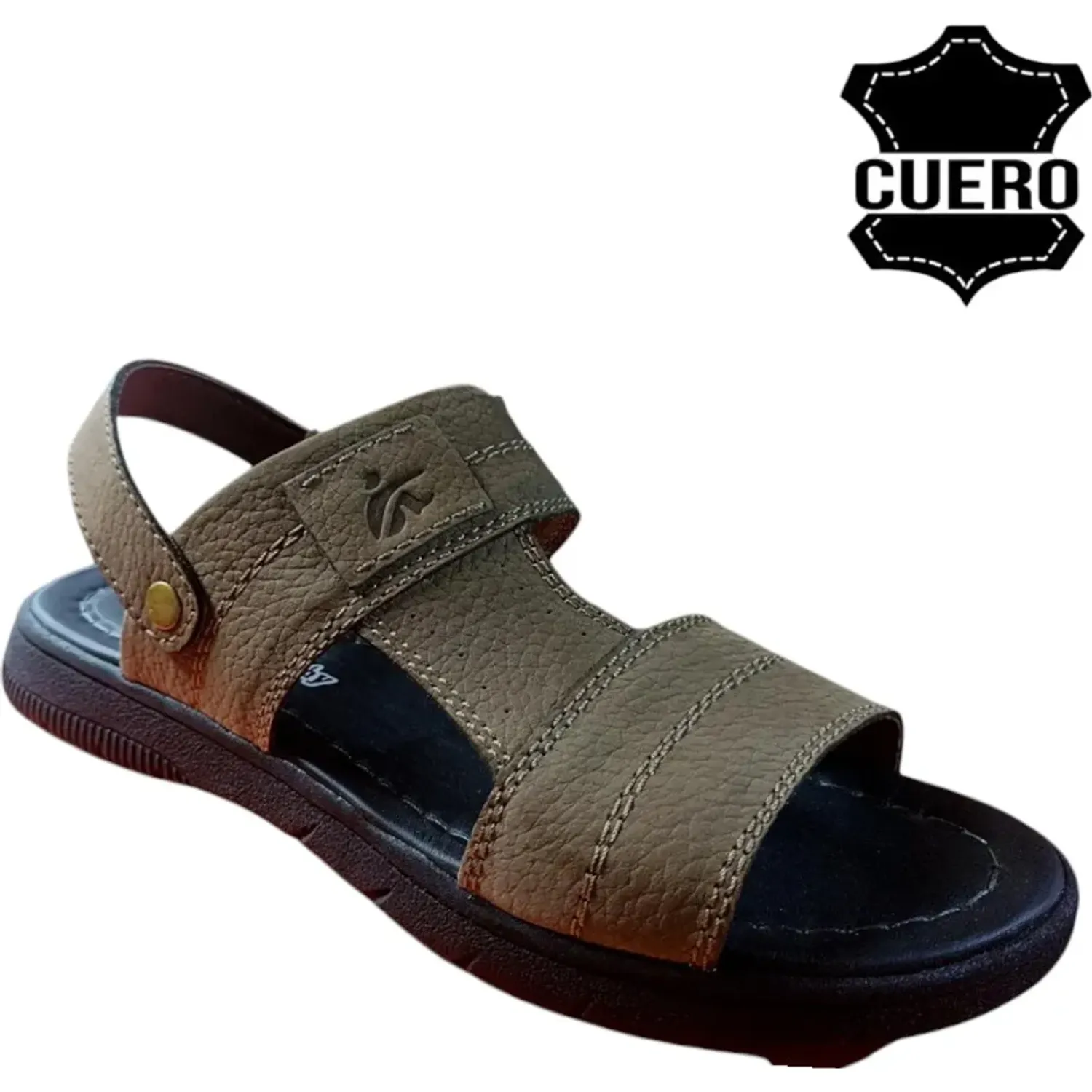 TIME VEROCHY Sandalia Time Verochy Cuero Hombre Tv31 color olivo | Platanitos