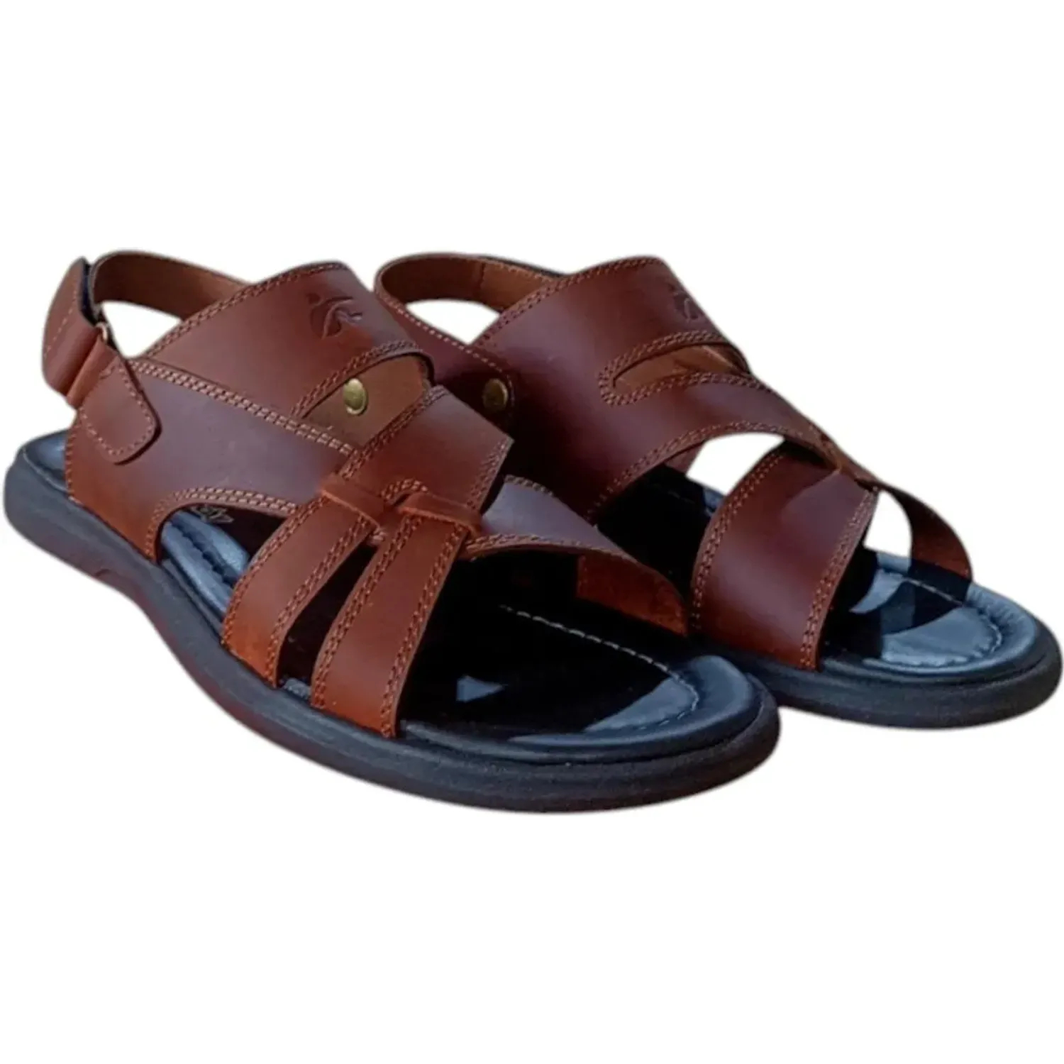 Sandalia Time Verochy  Cuero Hombre  Tv31 color cobre | Platanitos