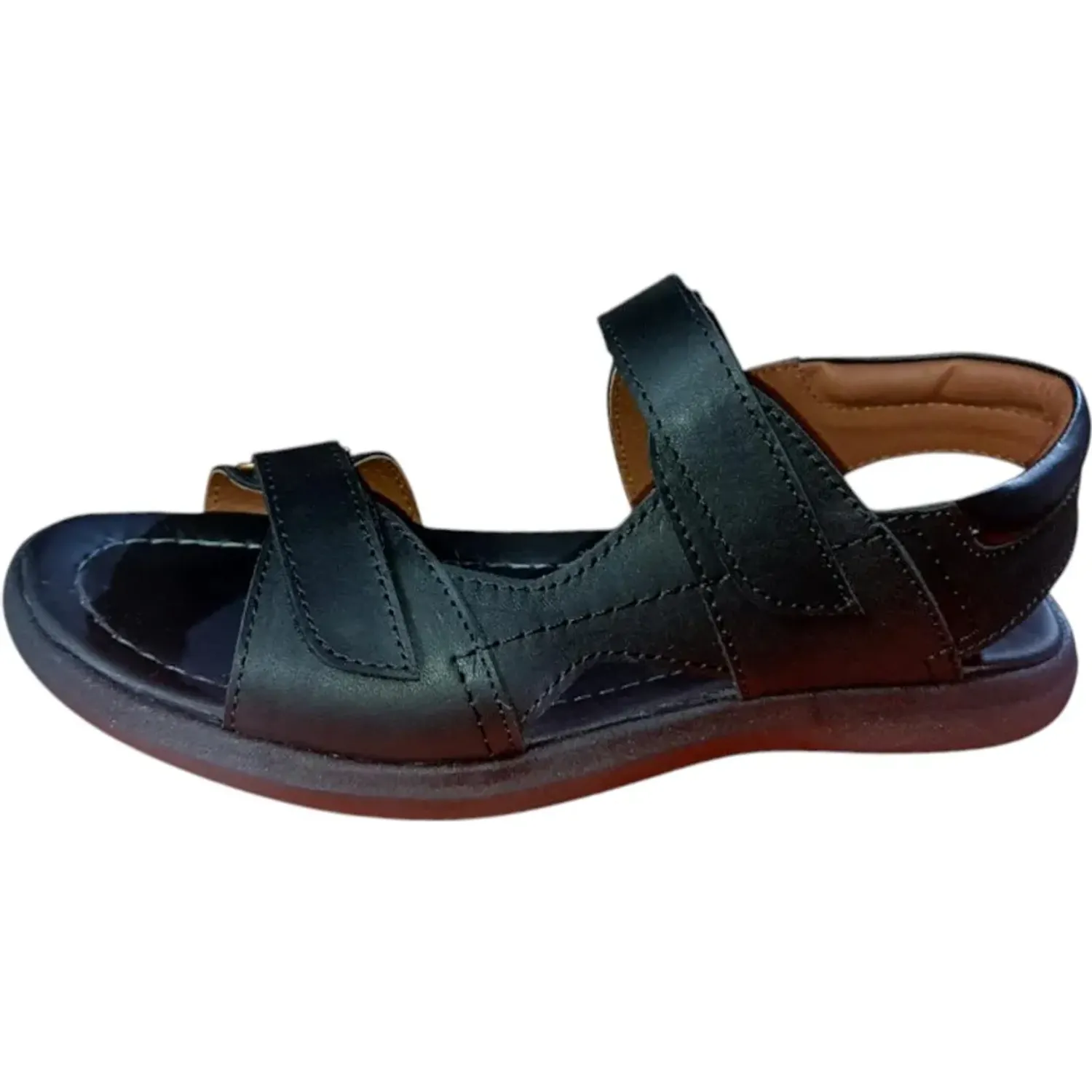 Sandalia Time Verochy  Cuero Hombre  Tv31 color negro | Platanitos