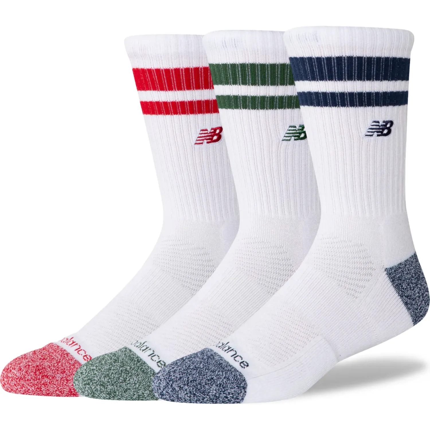 Medias New Balance Deportiva Unisex Active Lifestyle Striped Crew Socks 3 Pack color varios | Platanitos