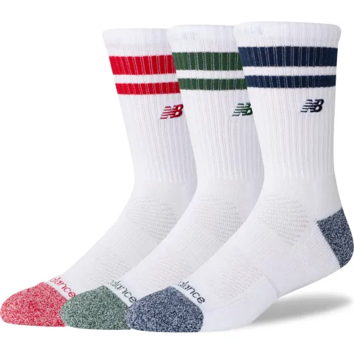 Medias New Balance Deportiva Unisex Active Lifestyle Striped Crew Socks 3 Pack color varios | Platanitos
