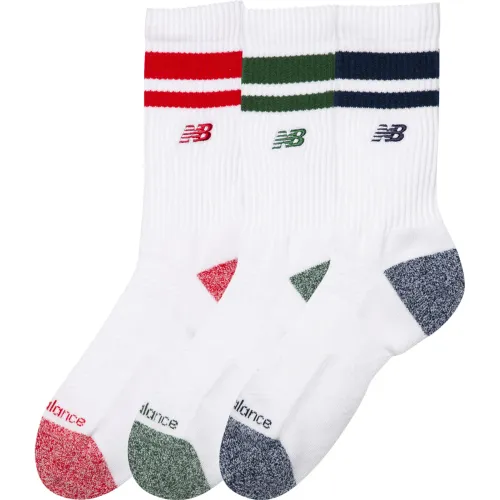 New Balance Medias Deportiva Unisex Active Lifestyle Striped Crew Socks 3 Pack
