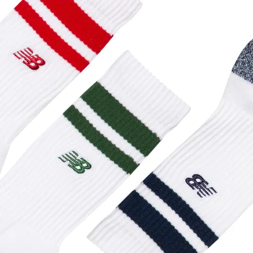 New Balance Medias Deportiva Unisex Active Lifestyle Striped Crew Socks 3 Pack