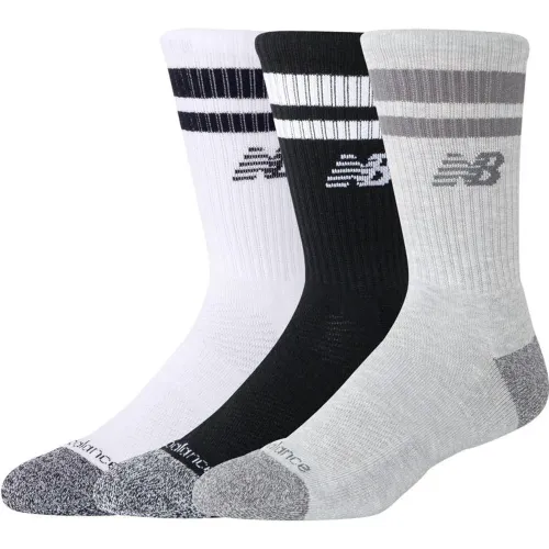 New Balance Medias Deportiva Unisex Active Lifestyle Striped Crew Socks 3 Pack