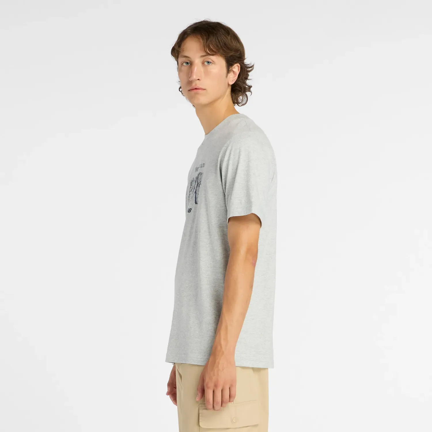 Polo New Balance Deportiva Hombre Miler T-Shirt color gris | Platanitos