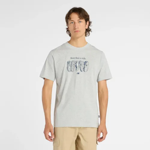 Polo New Balance Deportiva Hombre Miler T-Shirt color gris | Platanitos