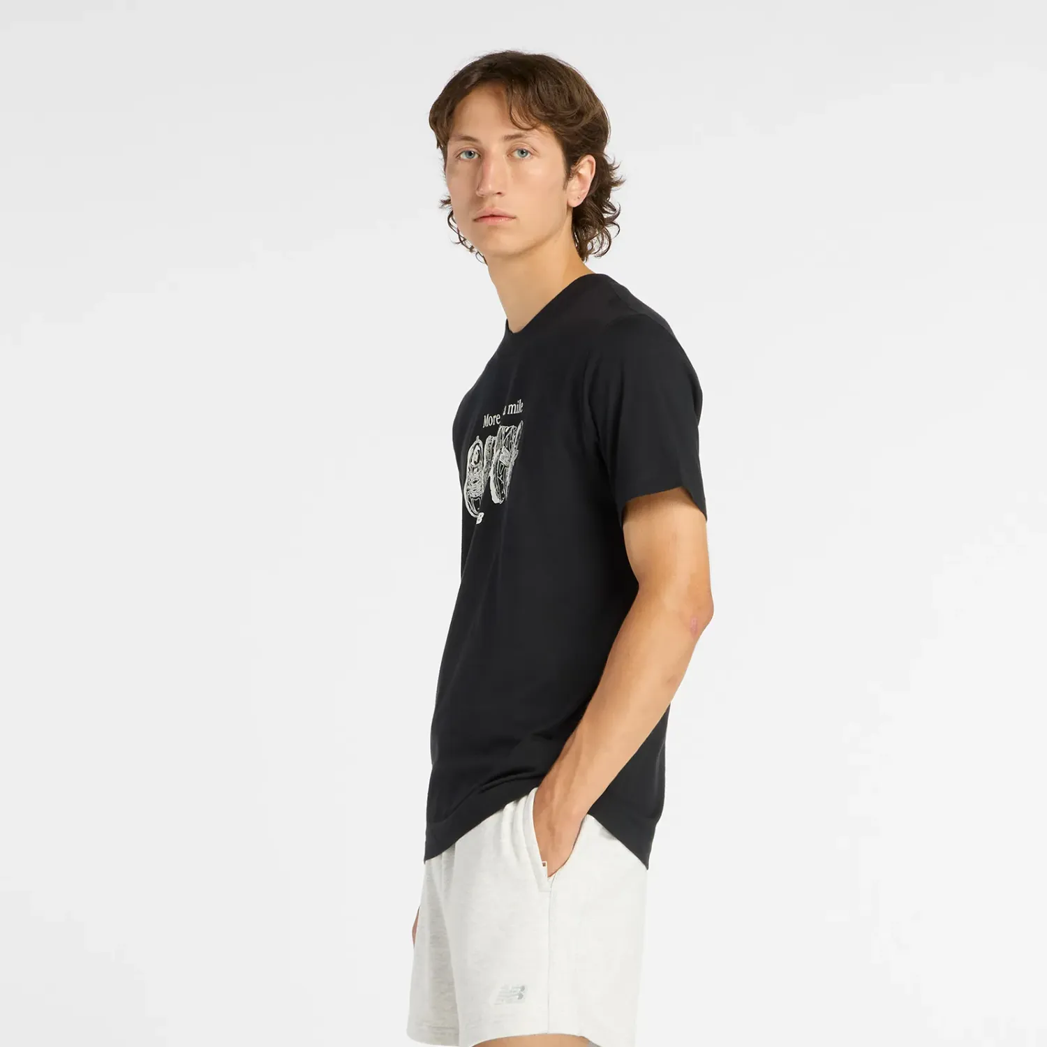 Polo New Balance Deportiva Hombre Miler T-Shirt color negro | Platanitos