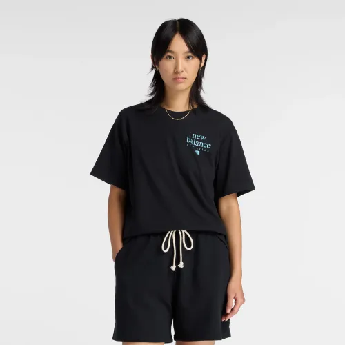 Polo New Balance Deportiva Mujer Lc Athletics T-Shirt color negro | Platanitos