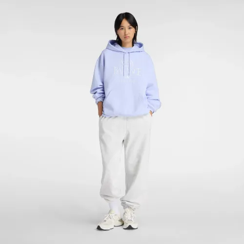 New Balance Polera Deportiva Mujer Linear Heritage Fleece Hoodie
