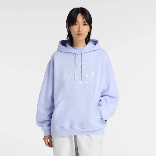 Polera New Balance Deportiva Mujer Linear Heritage Fleece Hoodie | Platanitos