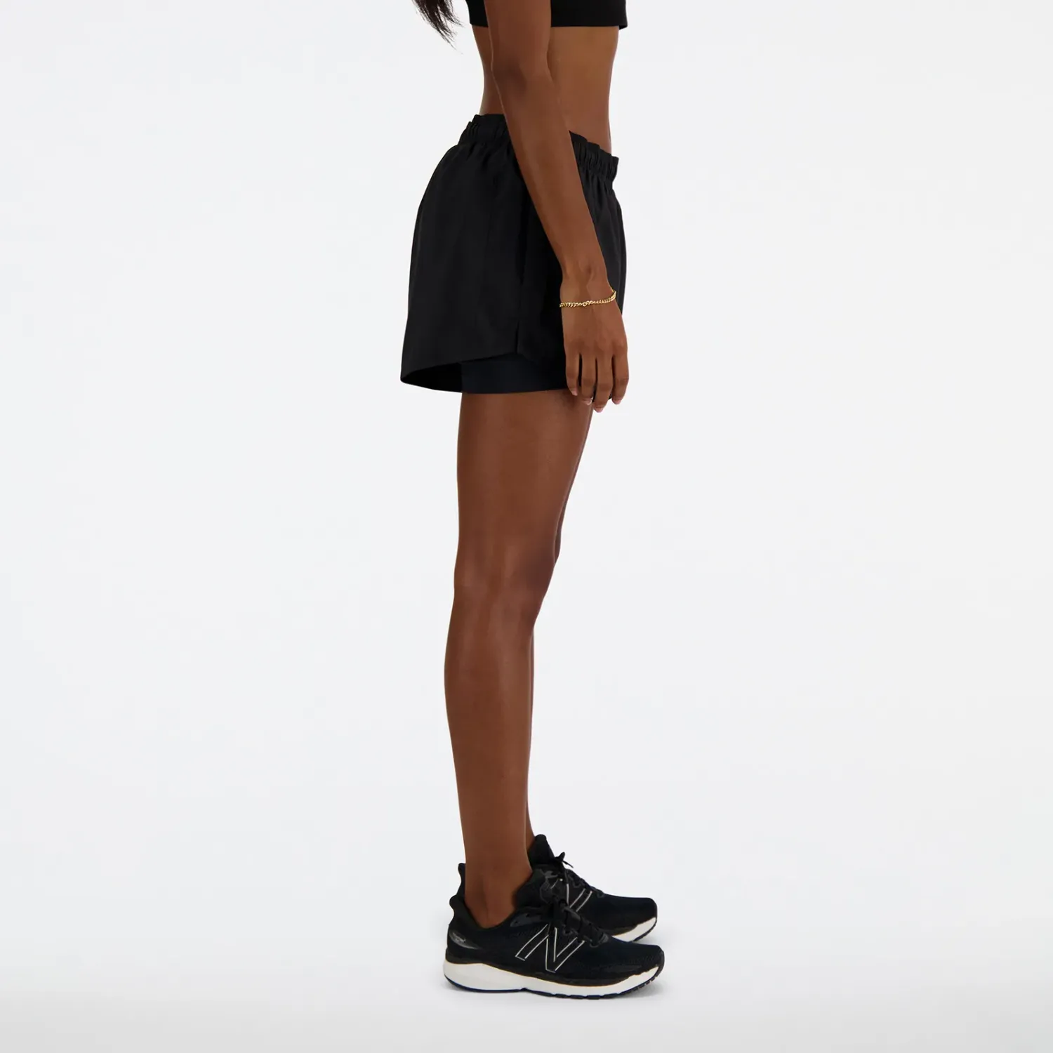 Short New Balance Running Mujer Sport Essentials 2-In-1 Short 3 color negro | Platanitos