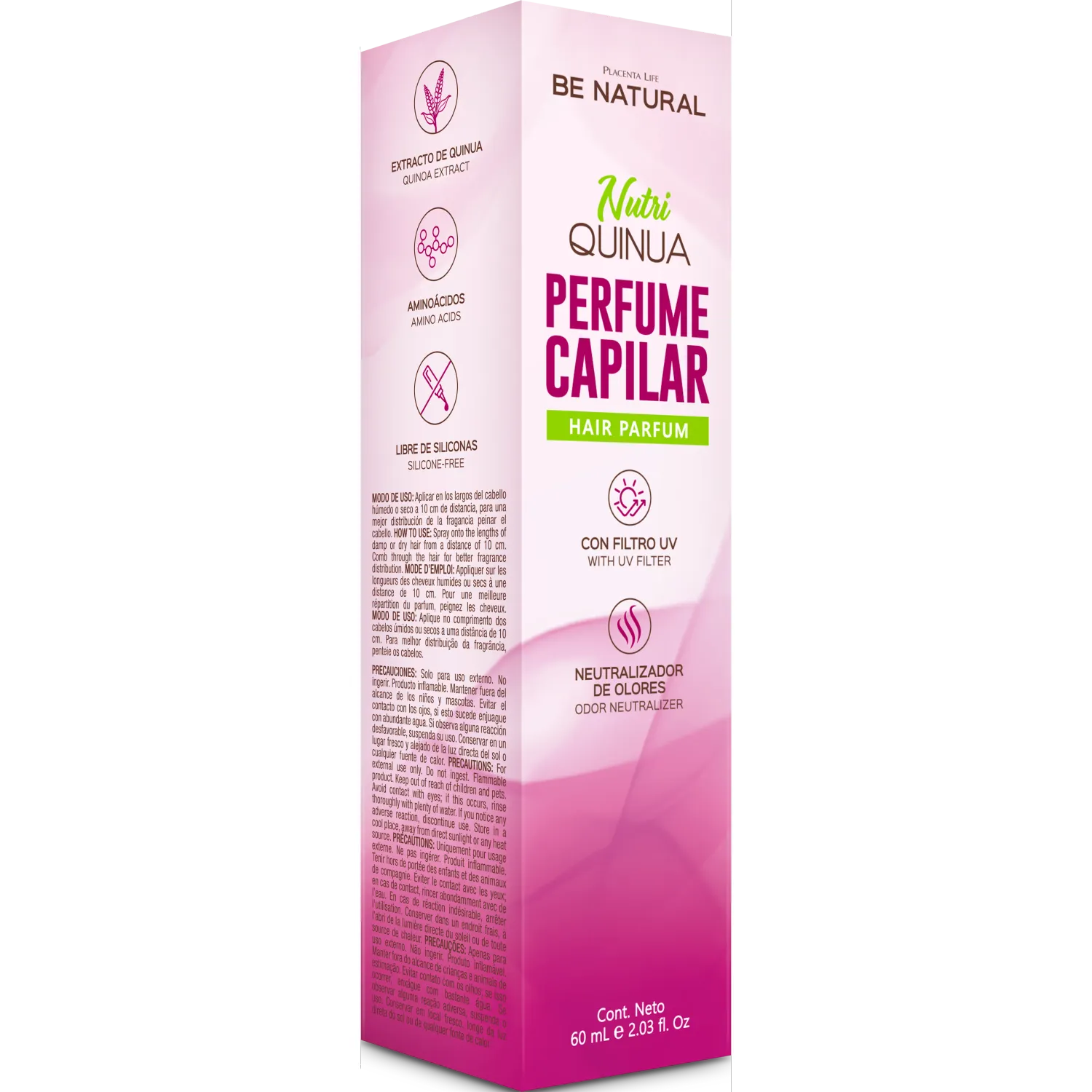 BE NATURAL Perfume Be Natural Capilar Nutri Quinua 60ml Be Natural color rosa | Platanitos