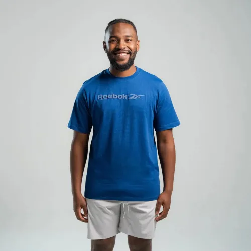 Polo Reebok Deportiva Hombre Big Long Logo color azul | Platanitos