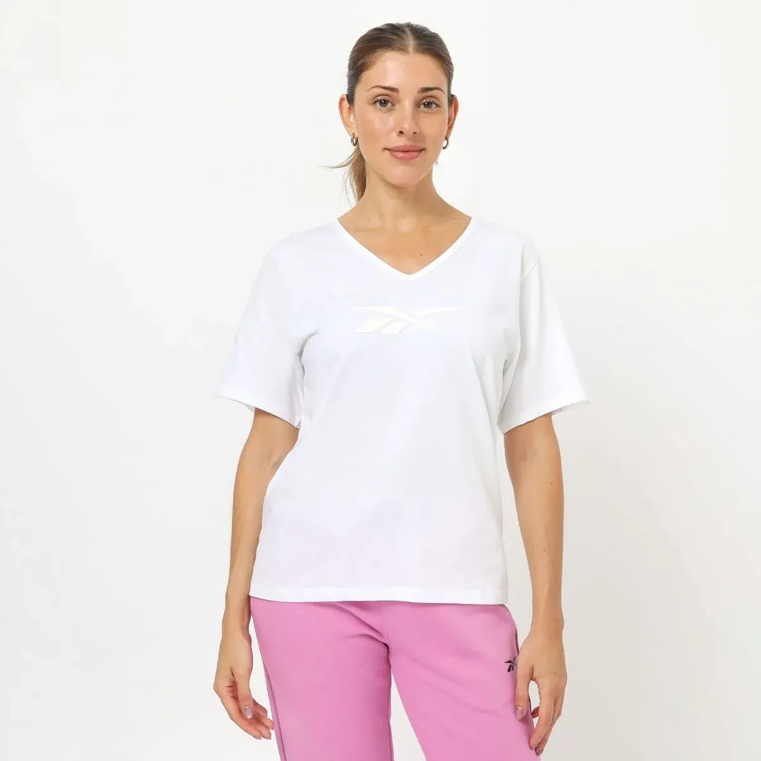 Polo Reebok Deportiva Mujer W Mid Chest Logo color blanco | Platanitos