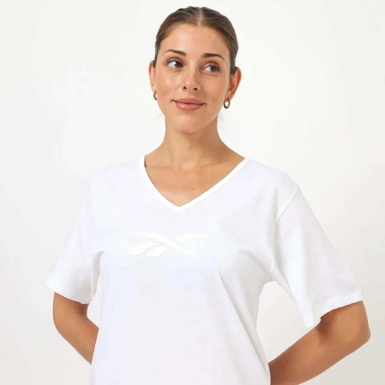 Polo Reebok Deportiva Mujer W Mid Chest Logo color blanco | Platanitos
