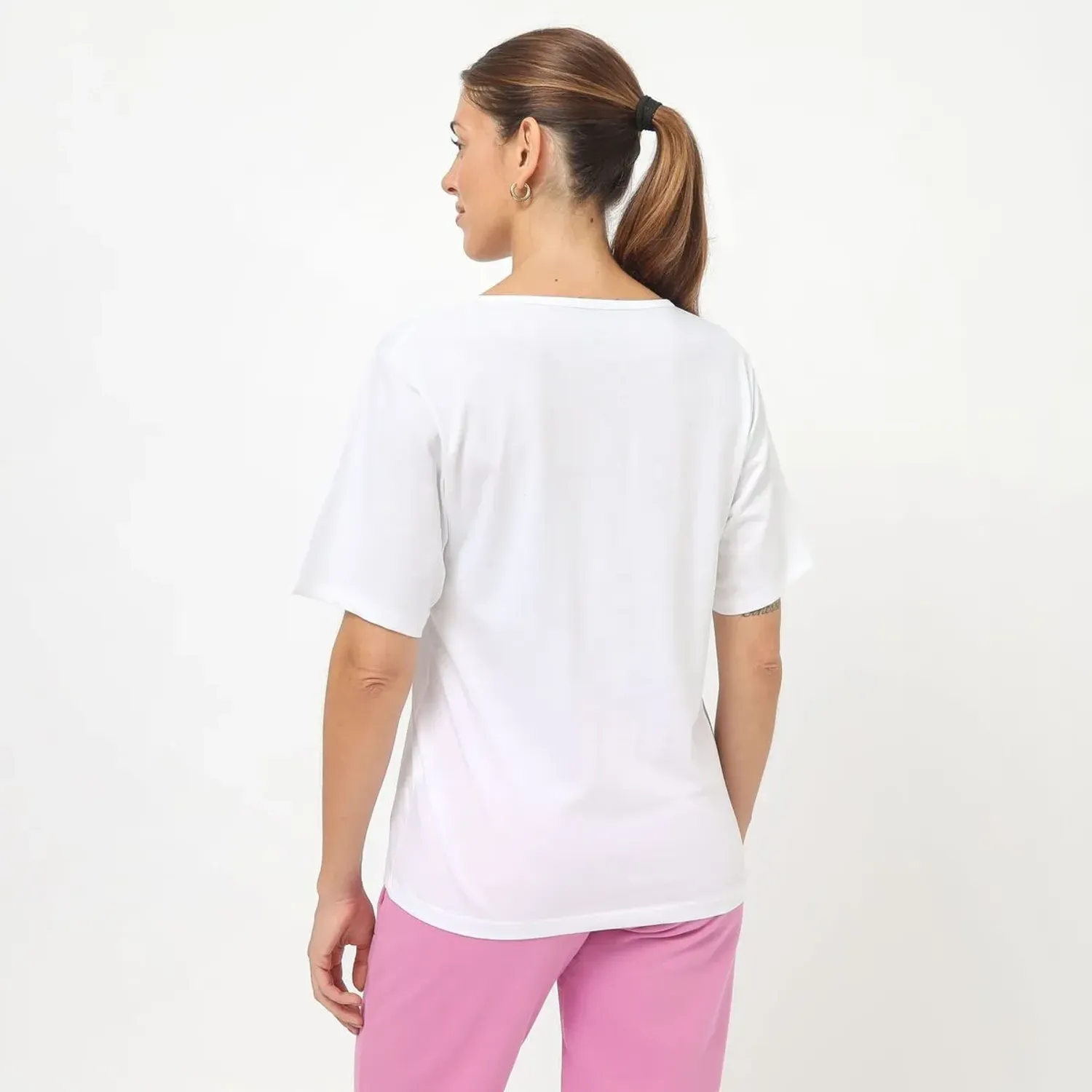 Polo Reebok Deportiva Mujer W Mid Chest Logo color blanco | Platanitos