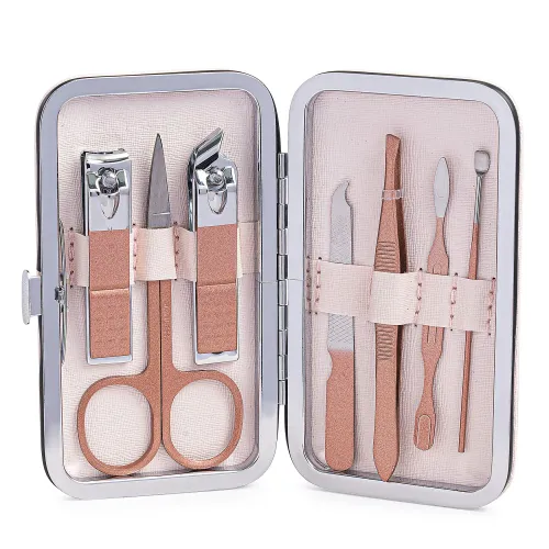 LIMONI Set De Manicura 7 Piezas + Estuche Ambar