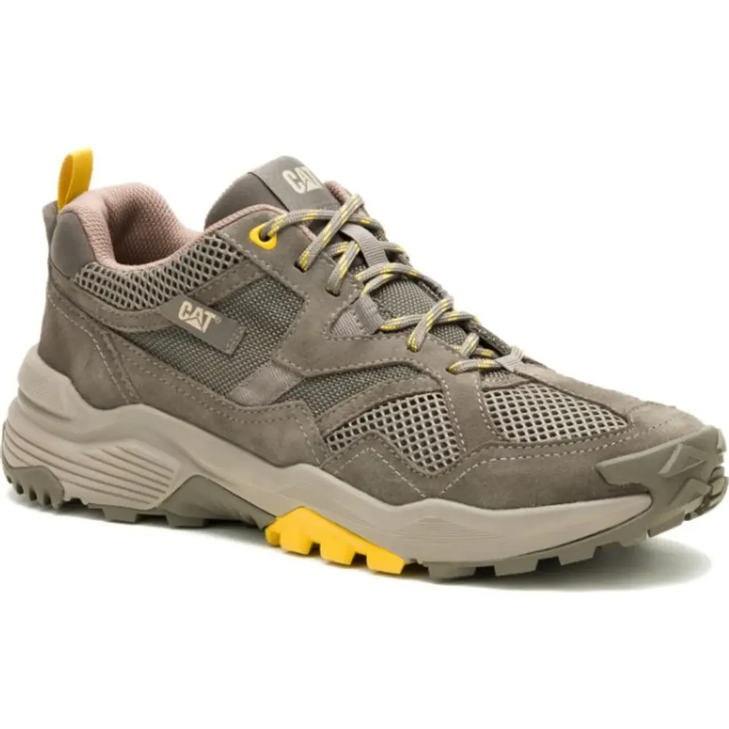 Zapatillas Cat Urbanas Hombre Grapple Suede Mesh color verde | Platanitos