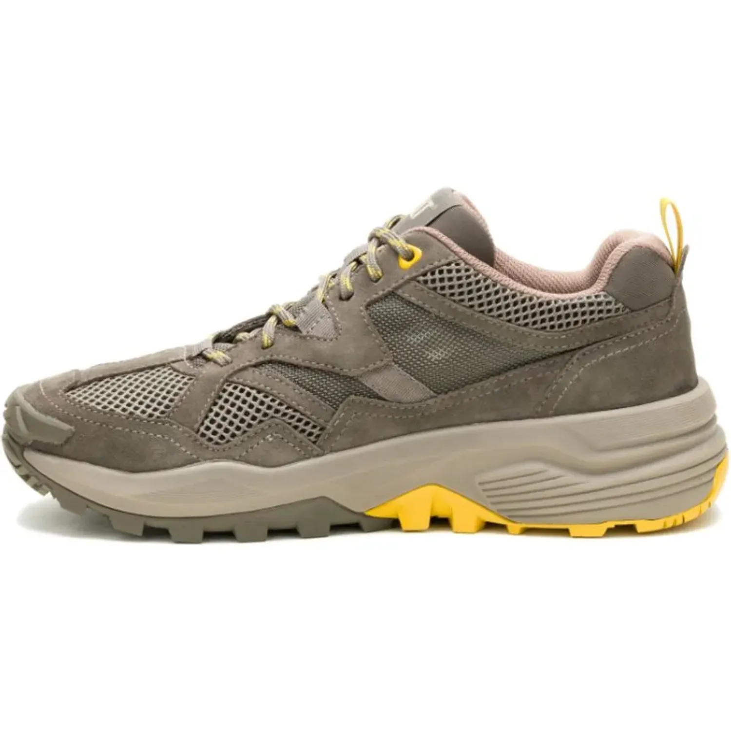 Zapatillas Cat Urbanas Hombre Grapple Suede Mesh color verde | Platanitos