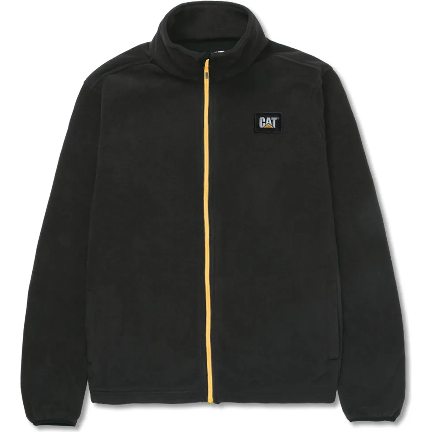 Casaca Cat Deportiva Hombre Microfleece Full Zip color negro | Platanitos