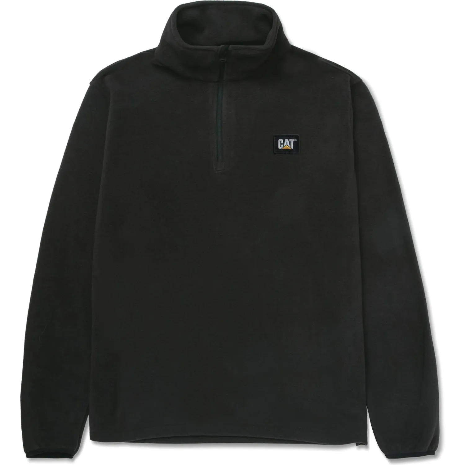 Polera Cat Deportiva Hombre Microfleece Quarter Zip color negro | Platanitos
