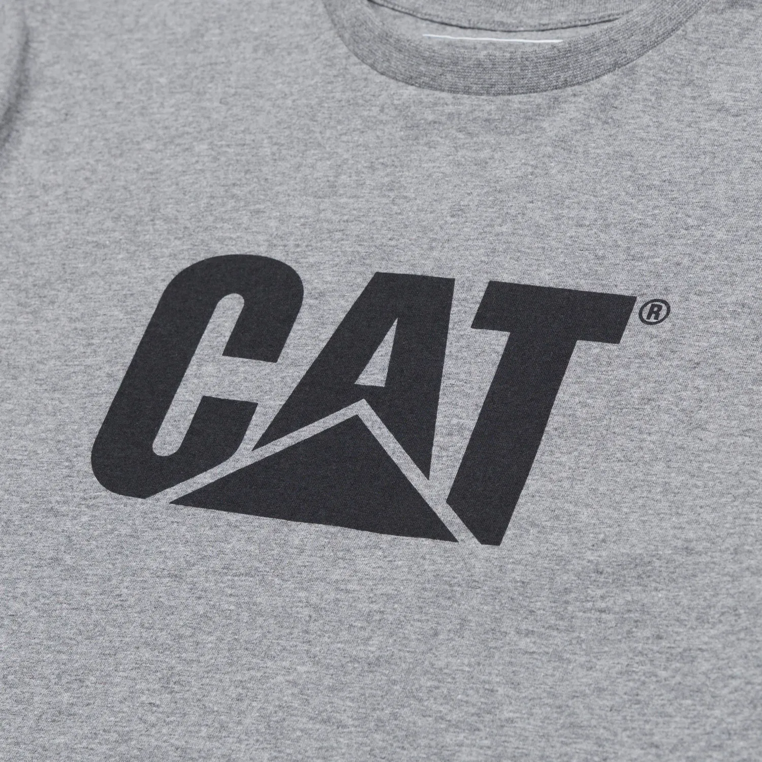 CAT Polo Cat Manga Corta Hombre T-Shirt Cat Logo Tee color gris | Platanitos