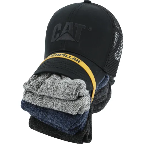 CAT Gorro Hombre + Pack De 6 Medias