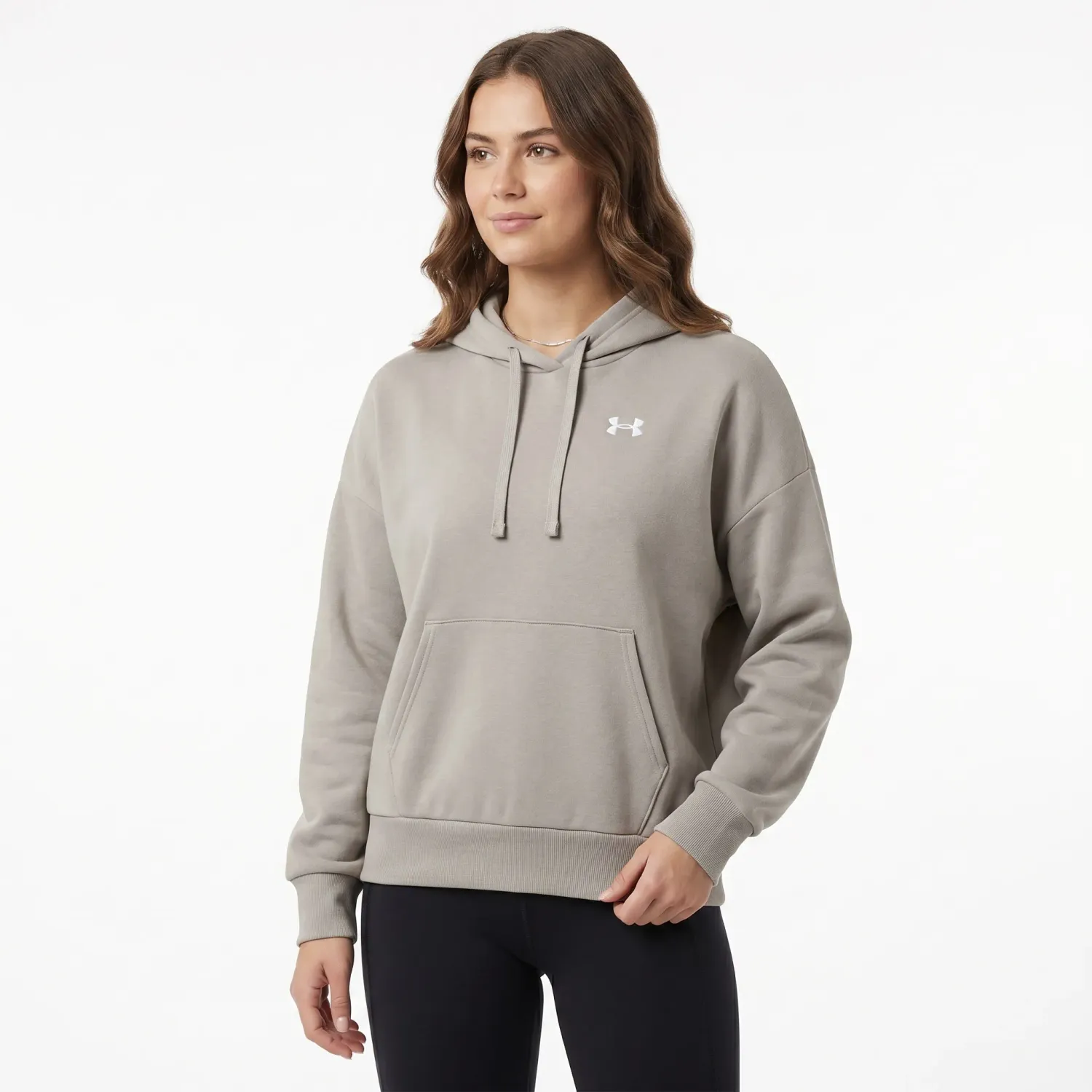 Under Armour Polera Under Armour Deportiva Mujer Rival Fleece Os color beige | Platanitos